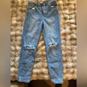 Trendy Blue Ripped Women's Skinny Jeans